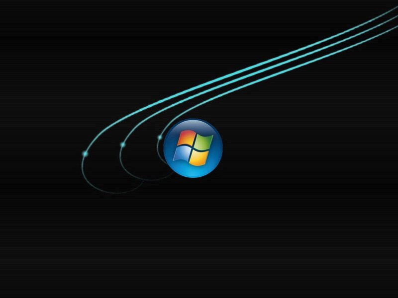 Windows Logo with Light Trails — Black, Minimalist