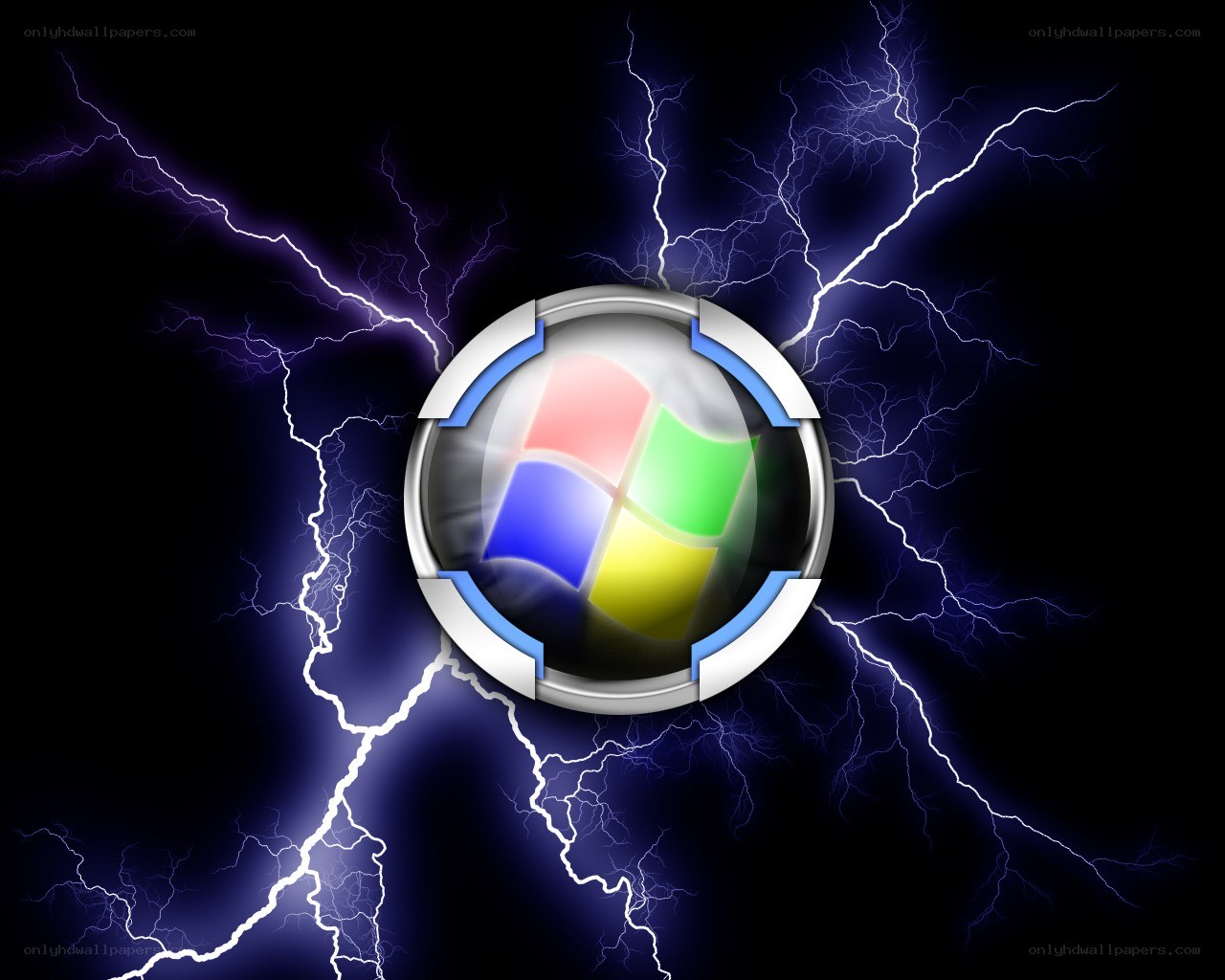 Windows logo with lightning