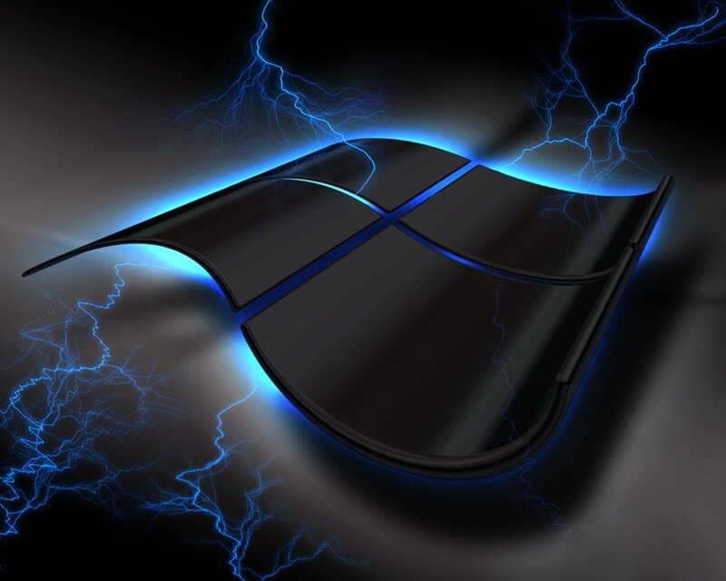 Windows logo with lightning