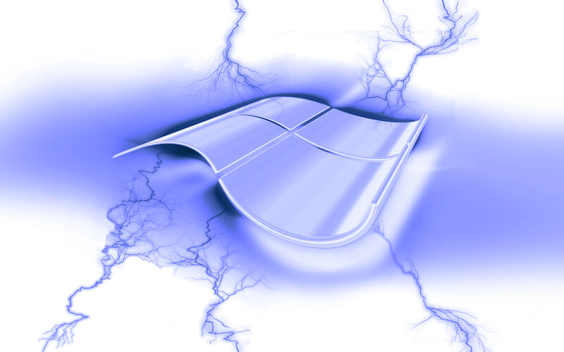 Windows Logo with Lightning — Blue