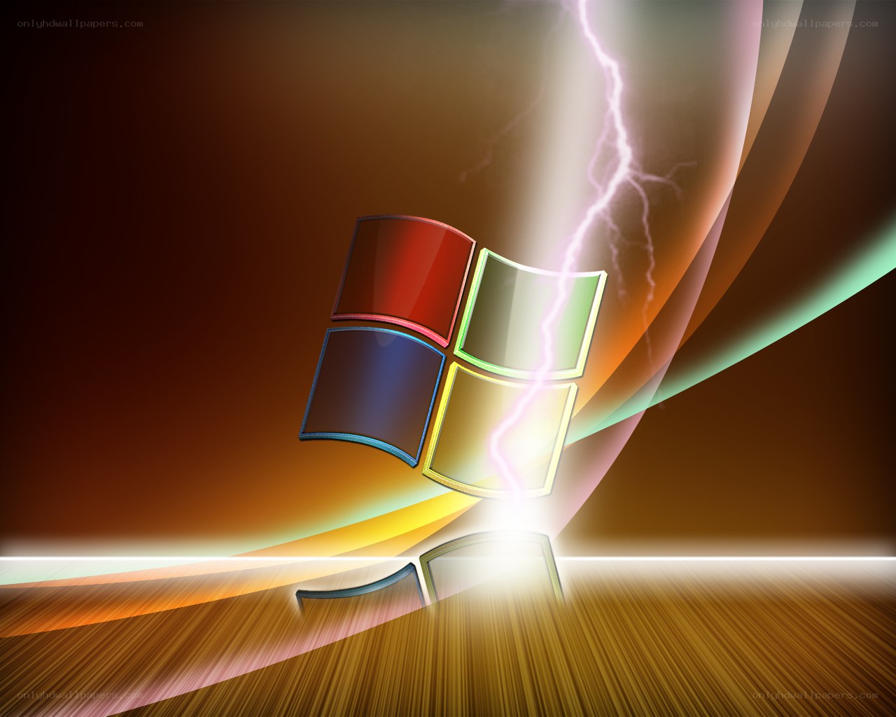 Windows logo with lightning effect