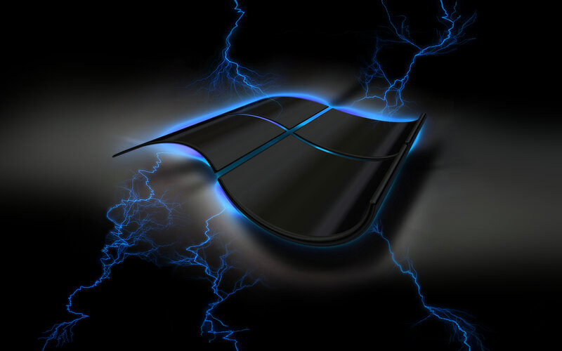 Windows logo with lightning