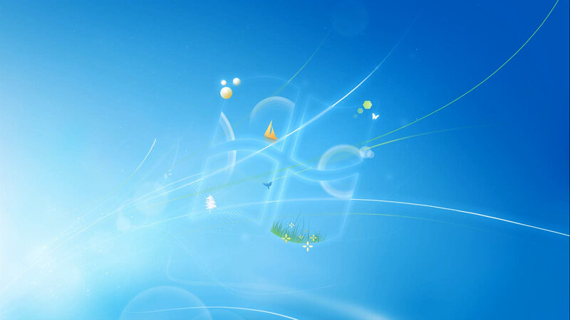Windows Logo with Nature Elements — Blue