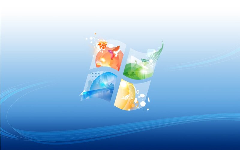Windows logo with nature elements