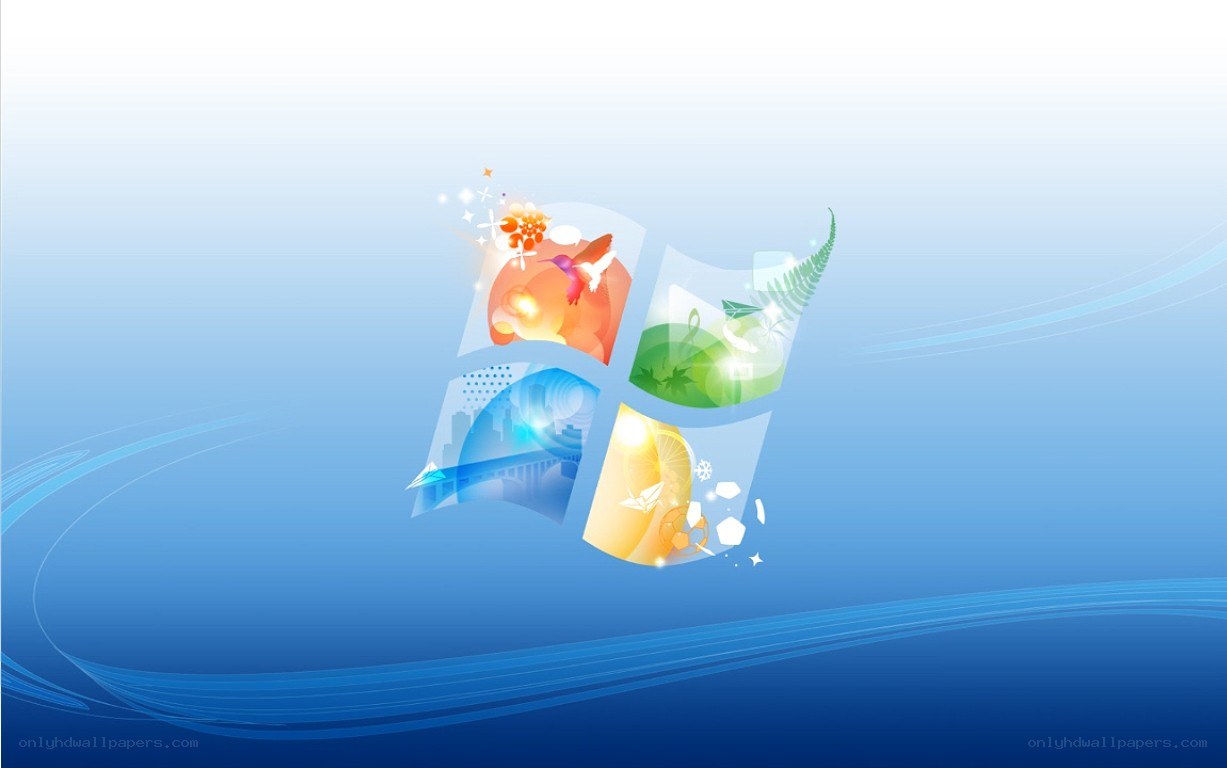 Windows logo with nature elements