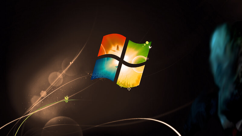 Windows Logo with Nature Scenes — Black