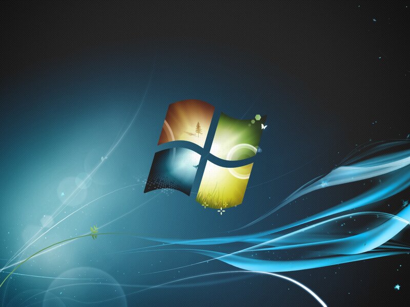 Windows Logo with Nature Scenes — Blue