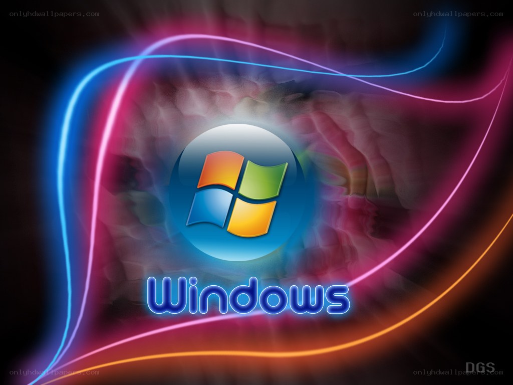 Windows logo with neon lights