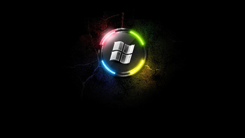 Windows logo with neon lights