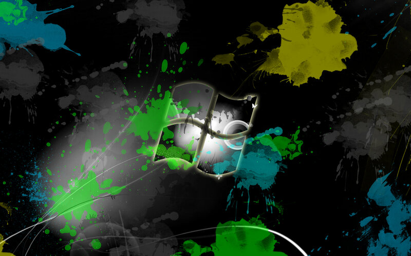 Windows Logo with Paint Splatters