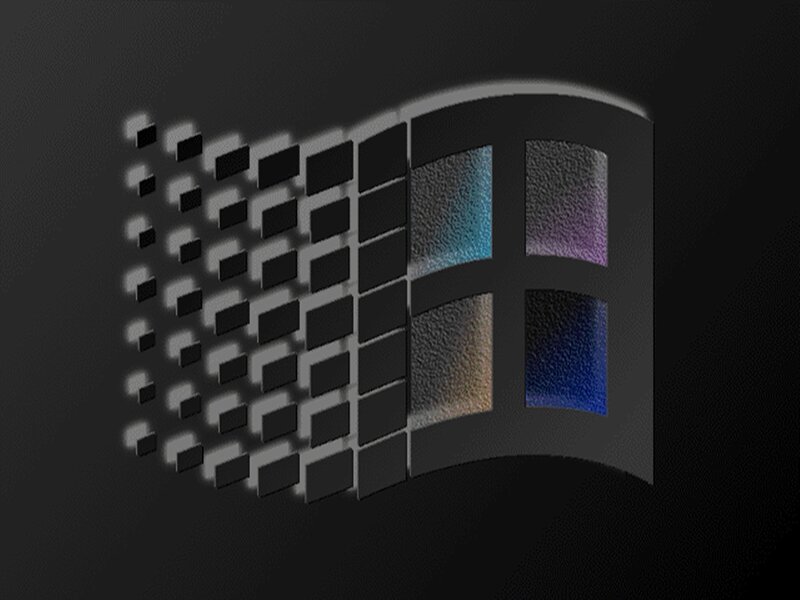 Windows logo with pixelated effect