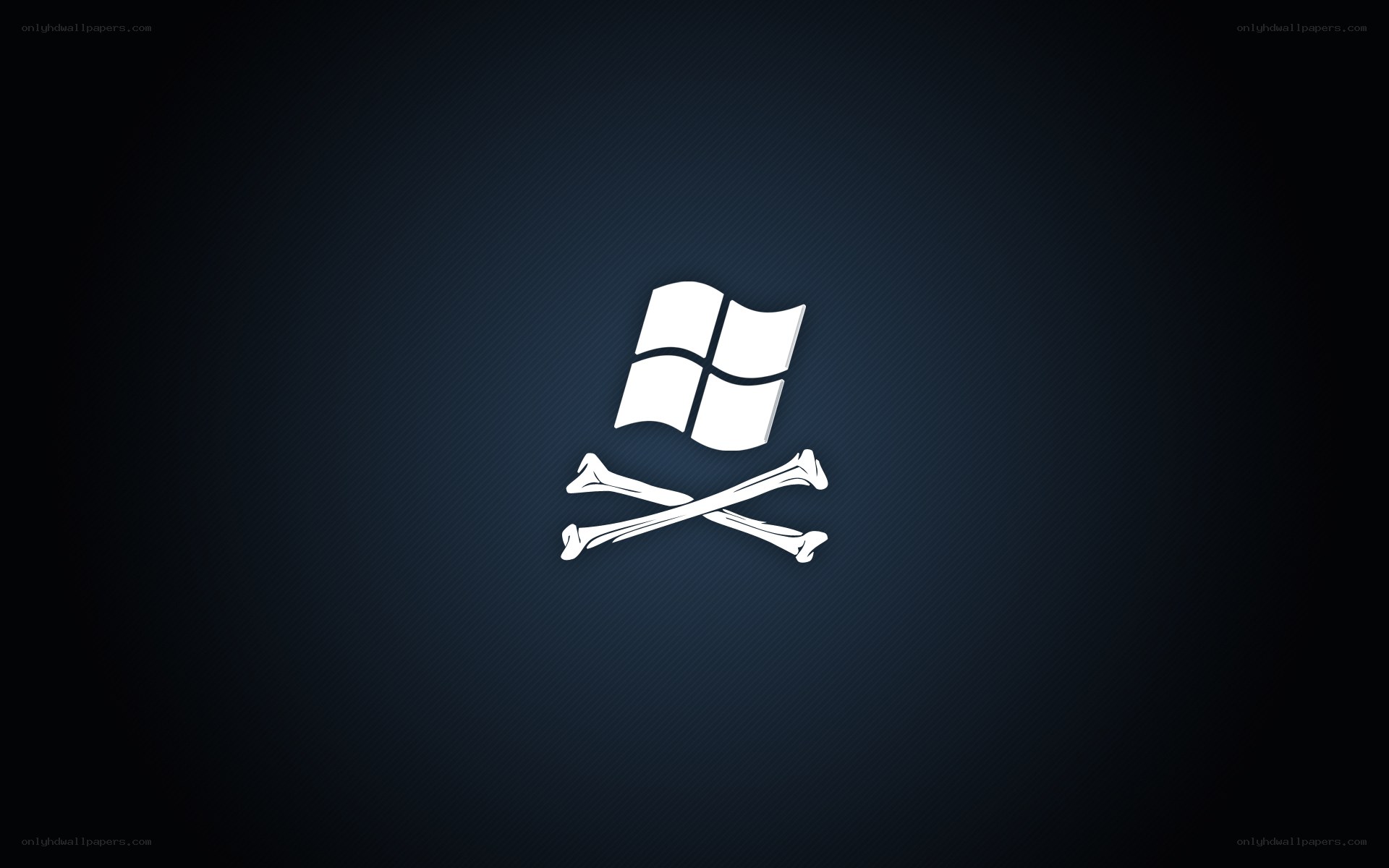 Windows logo with skull and crossbones