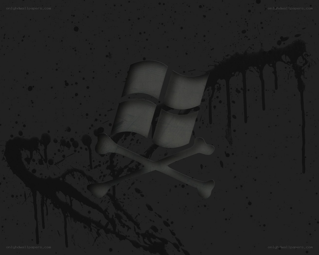 Windows logo with skull and crossbones