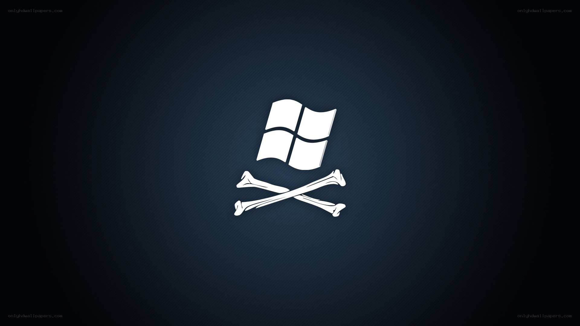 Windows logo with skull and crossbones
