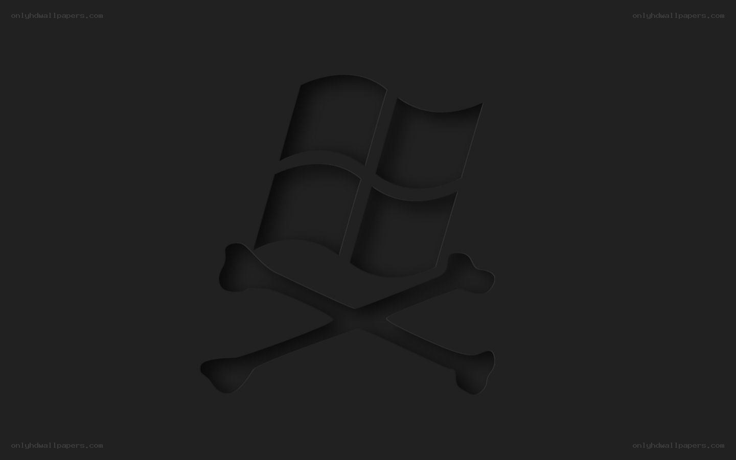 Windows logo with skull and crossbones