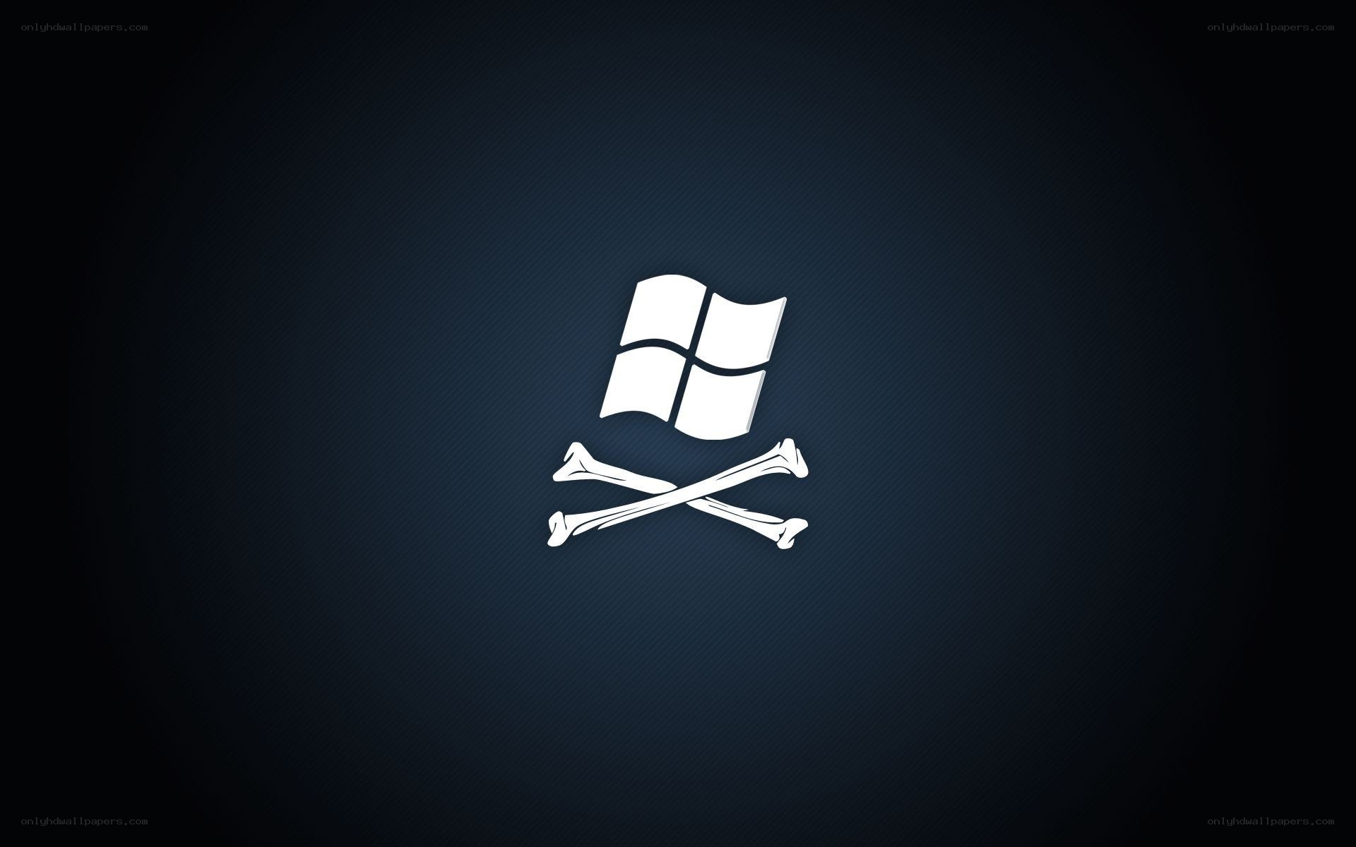Windows logo with skull and crossbones