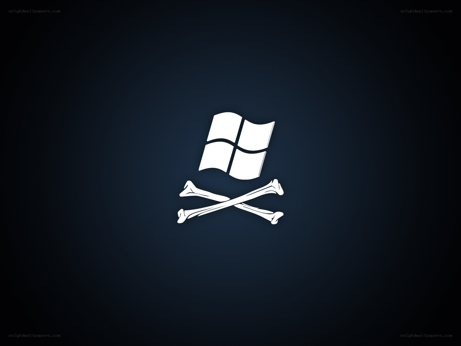 Windows logo with skull and crossbones