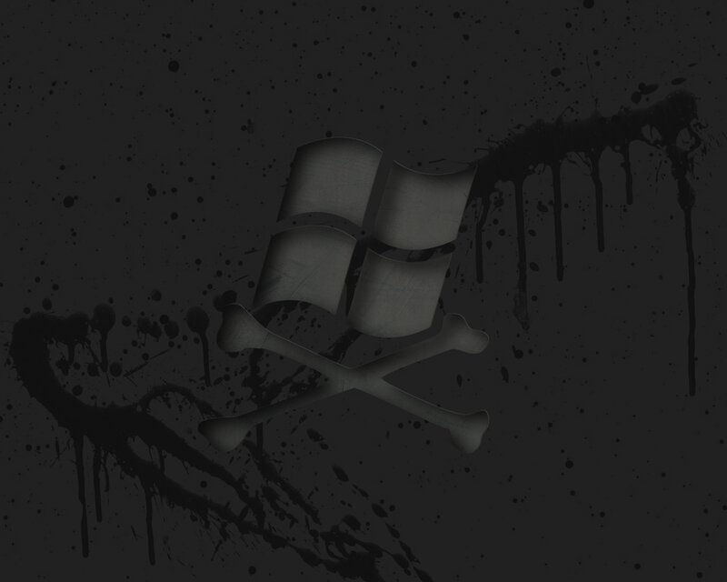 Windows Logo with Skull