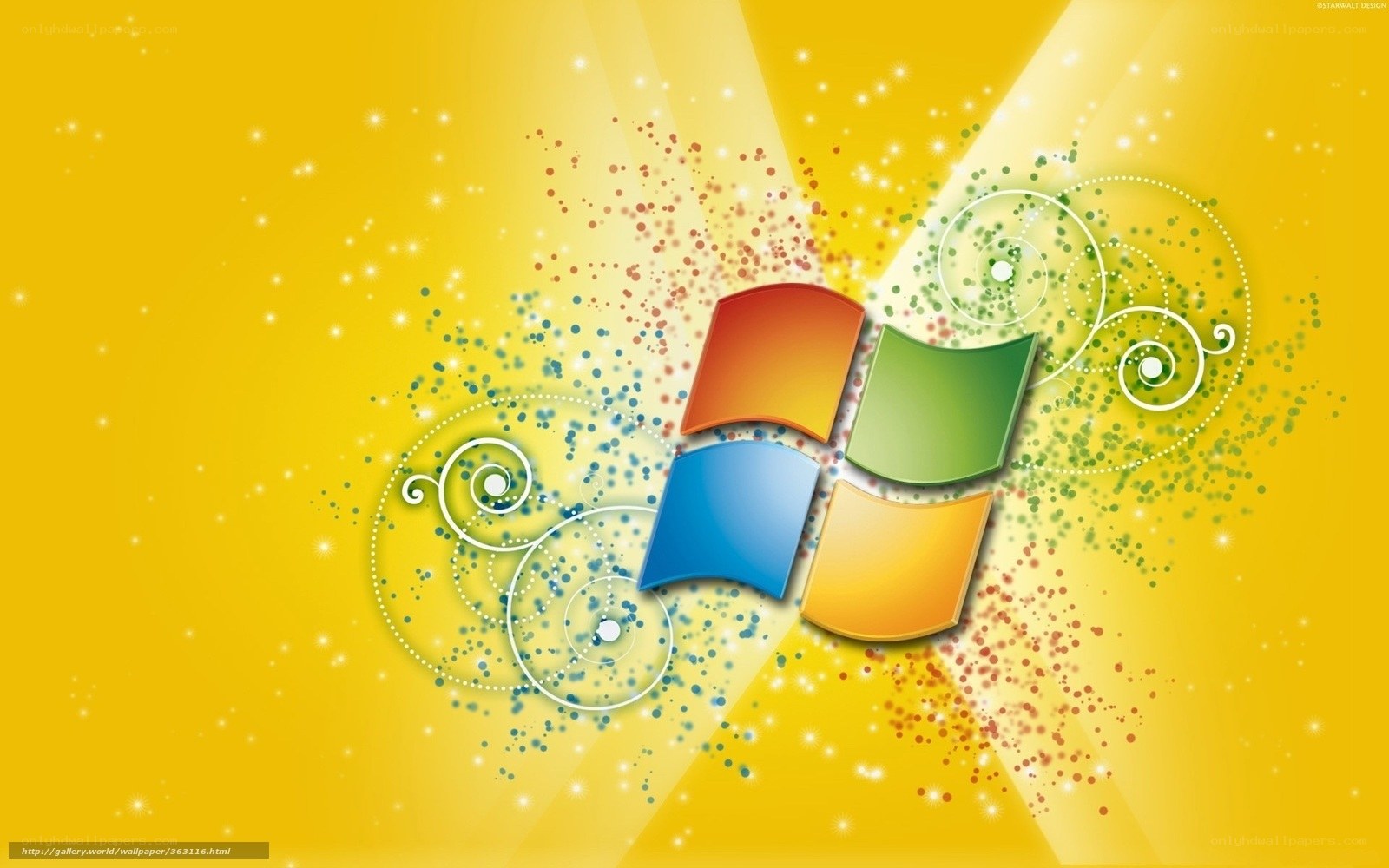 Windows logo with sparkles