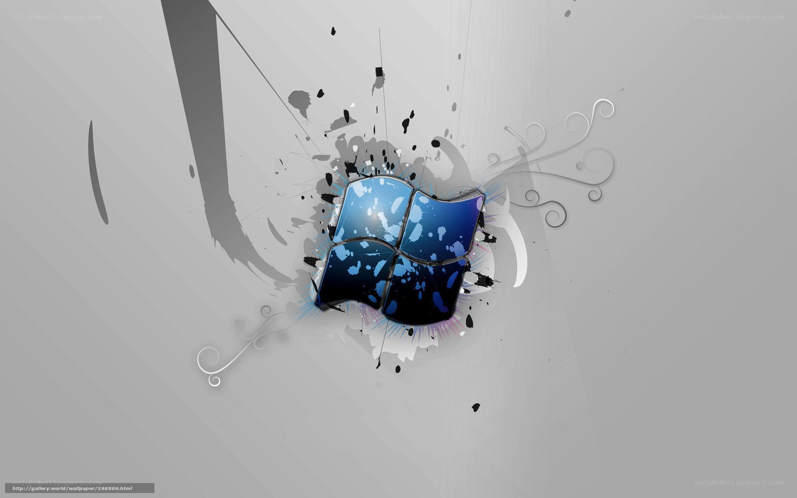 Windows logo with splatter art
