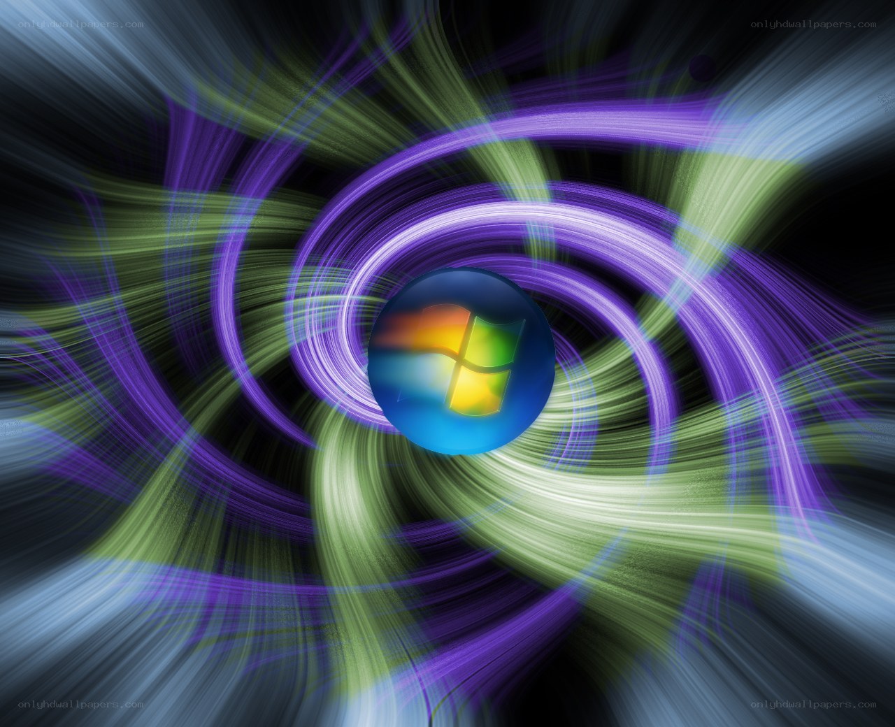 Windows logo with swirling light effects