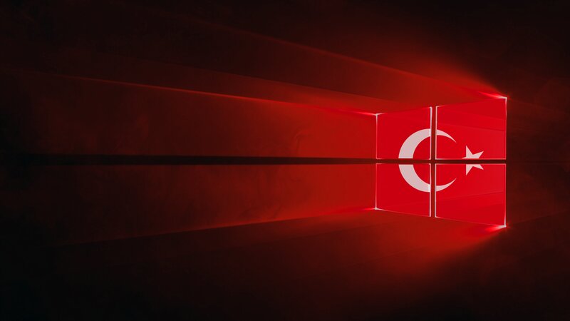 Windows Logo with Turkish Flag