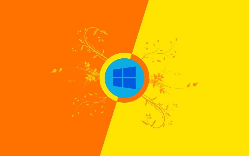 Windows Logo with Vines — Orange, Vibrant