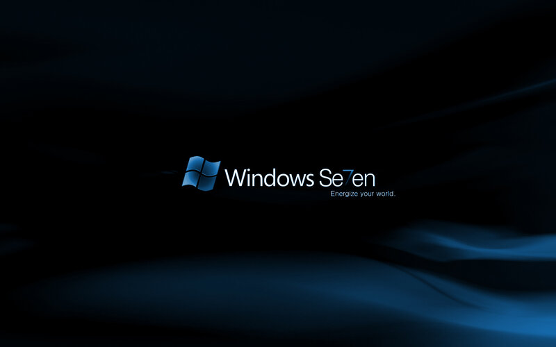Windows Seven Logo — Black, Dark, Sleek