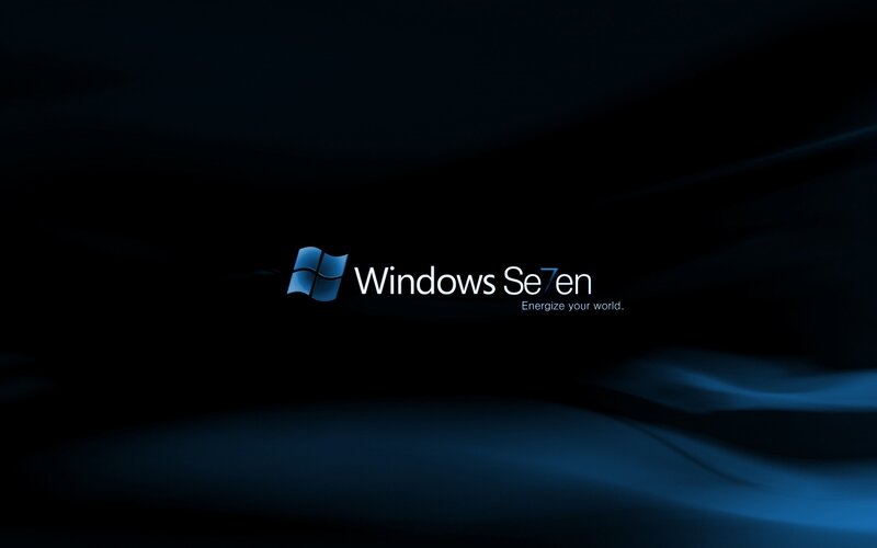 Windows Seven Logo — Black, Minimalist, Digital Art