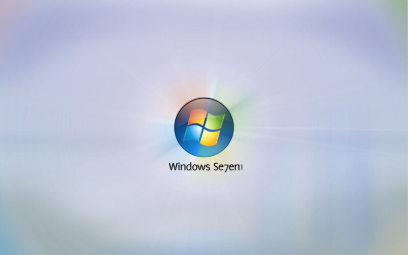 Windows Seven Logo — Blue, Neutral, Digital Art, Text