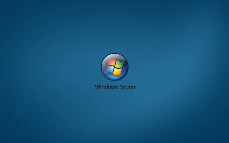 Windows Seven Logo — Blue, Neutral, Digital Art, Text, White