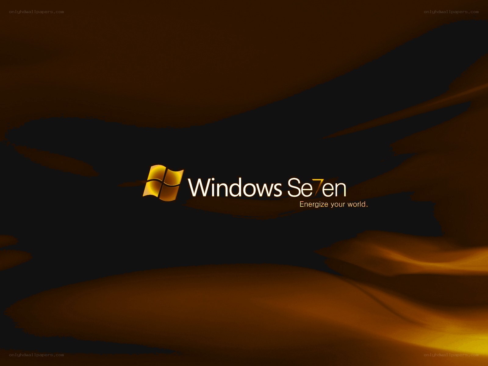 Windows Seven logo on dark background