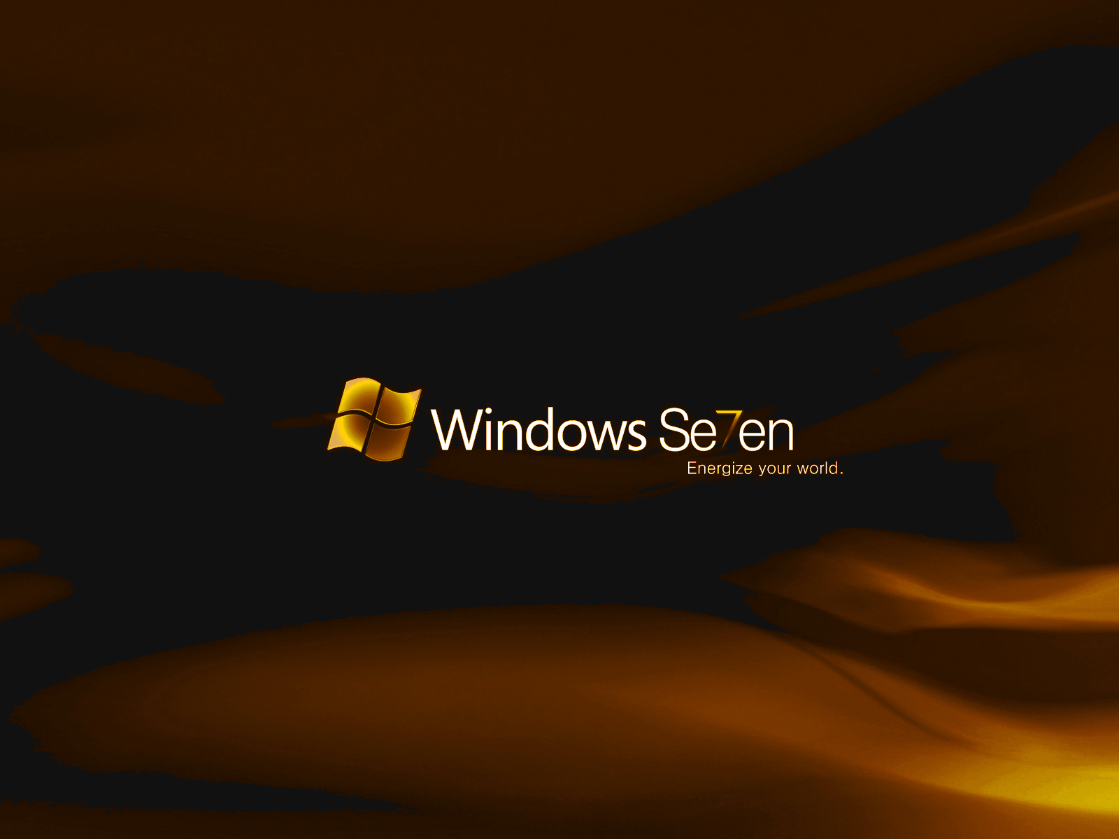 Windows Seven logo on dark background