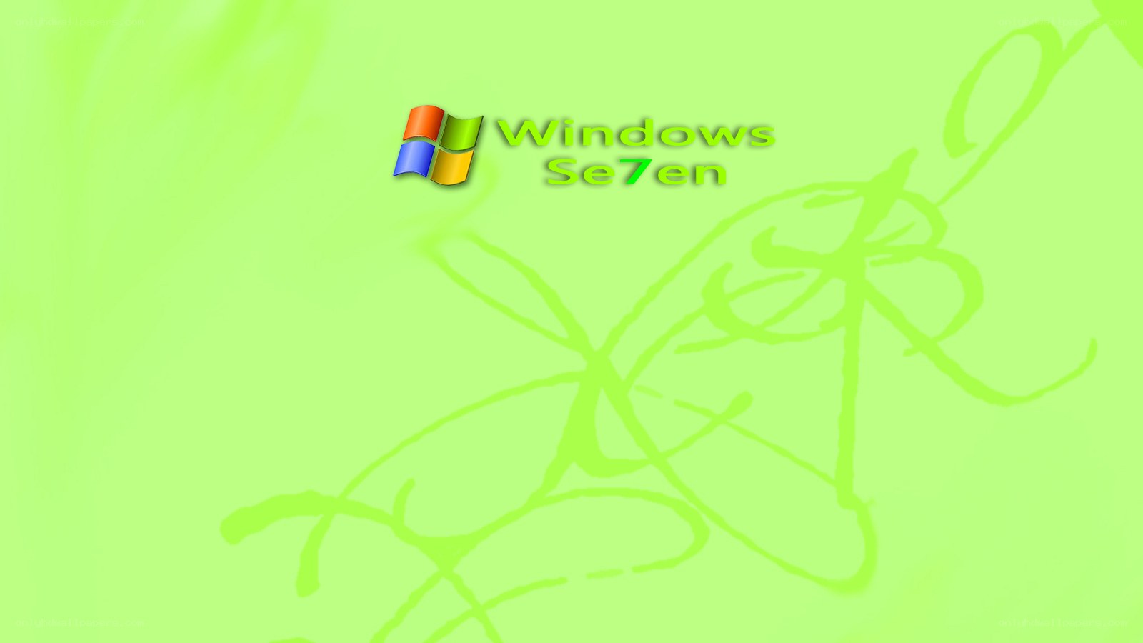 Windows Seven logo on green background