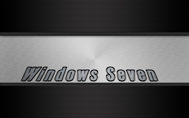Windows Seven logo on metal
