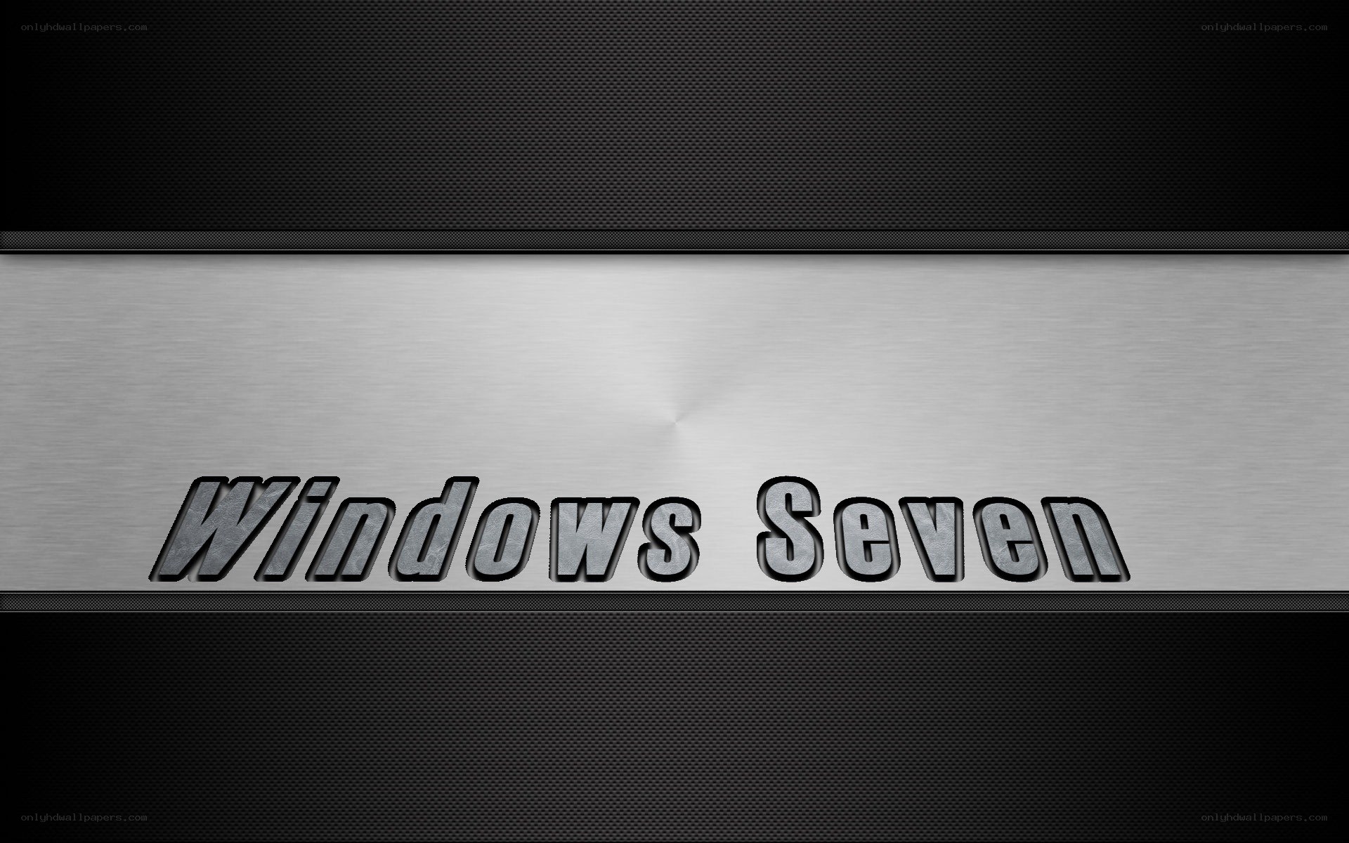 Windows Seven logo on metal