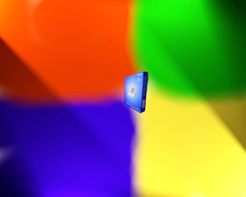 Windows software box on colorful background