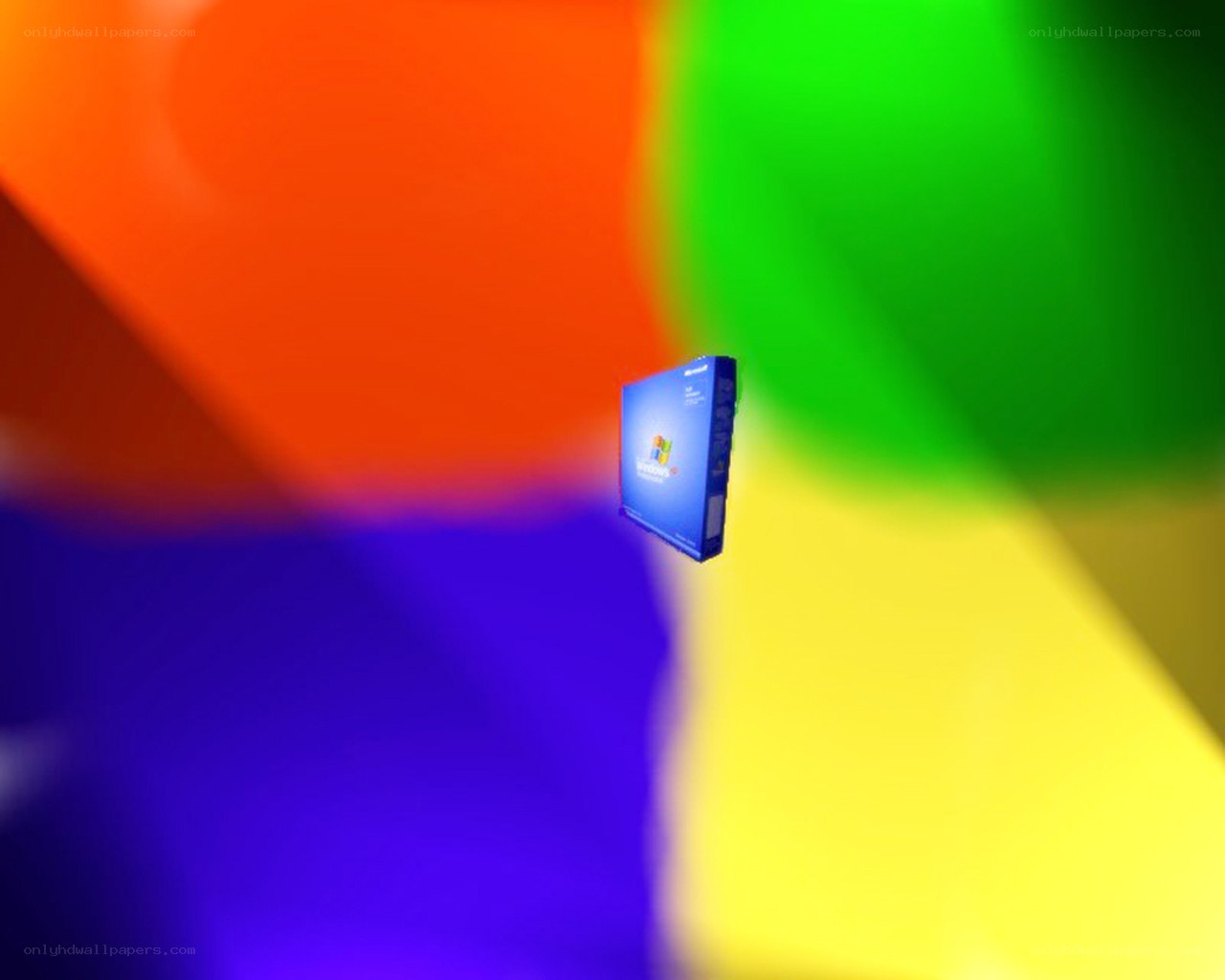 Windows software box on colorful background