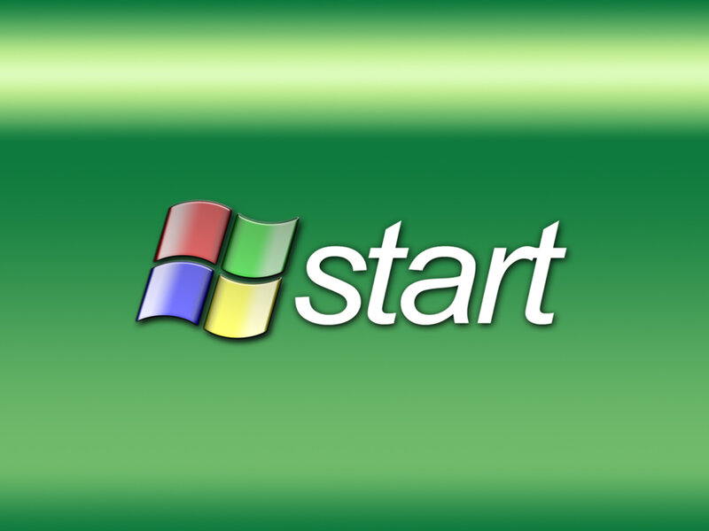 Windows Start button on green