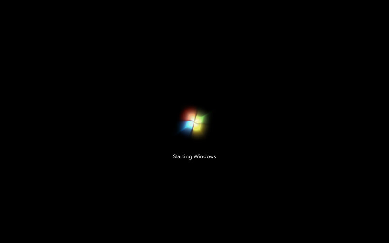 Windows Startup Screen — Black