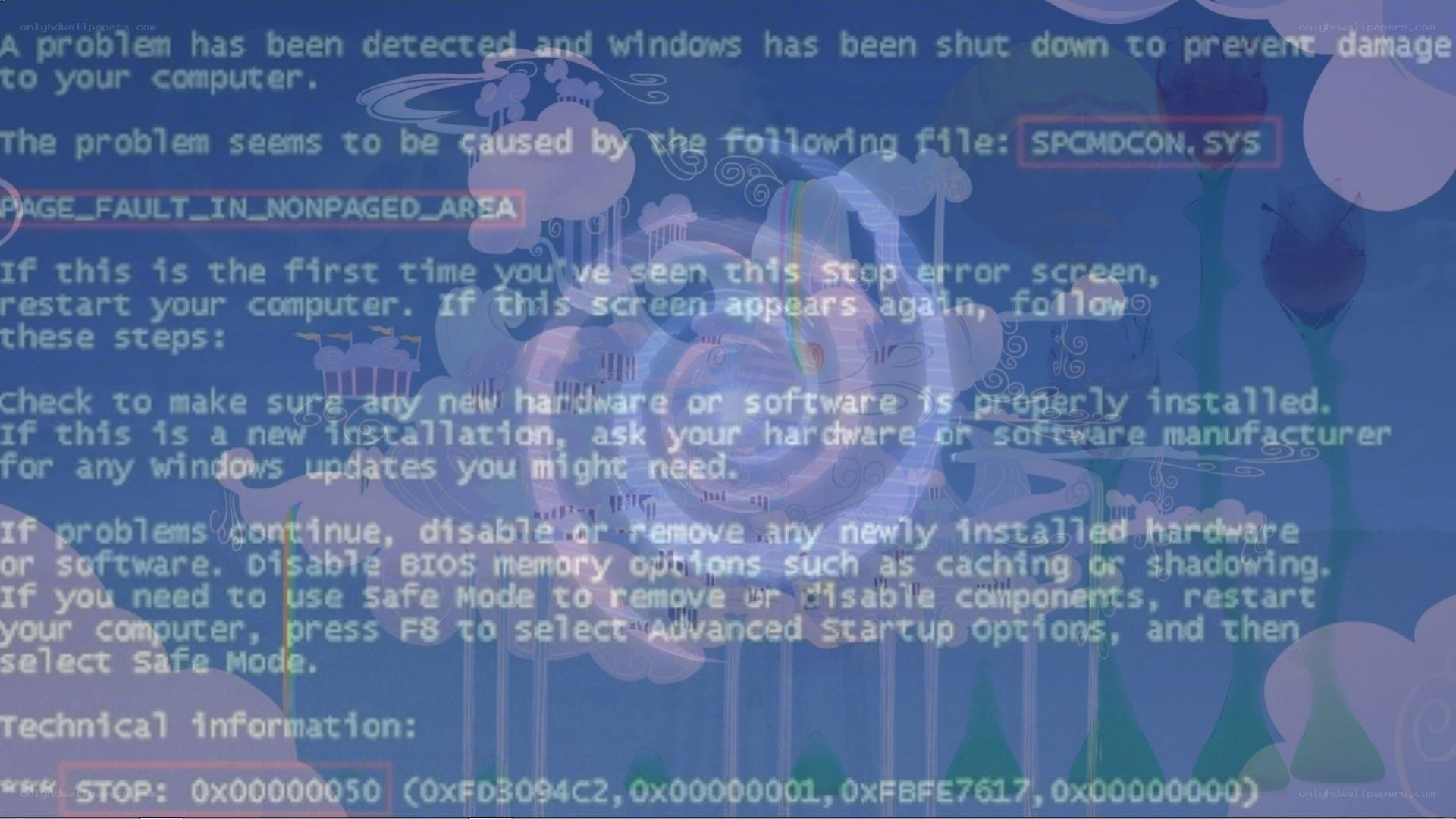 Windows stop error screen