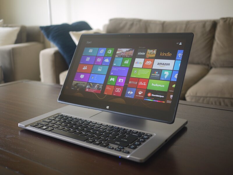 Windows tablet on a table