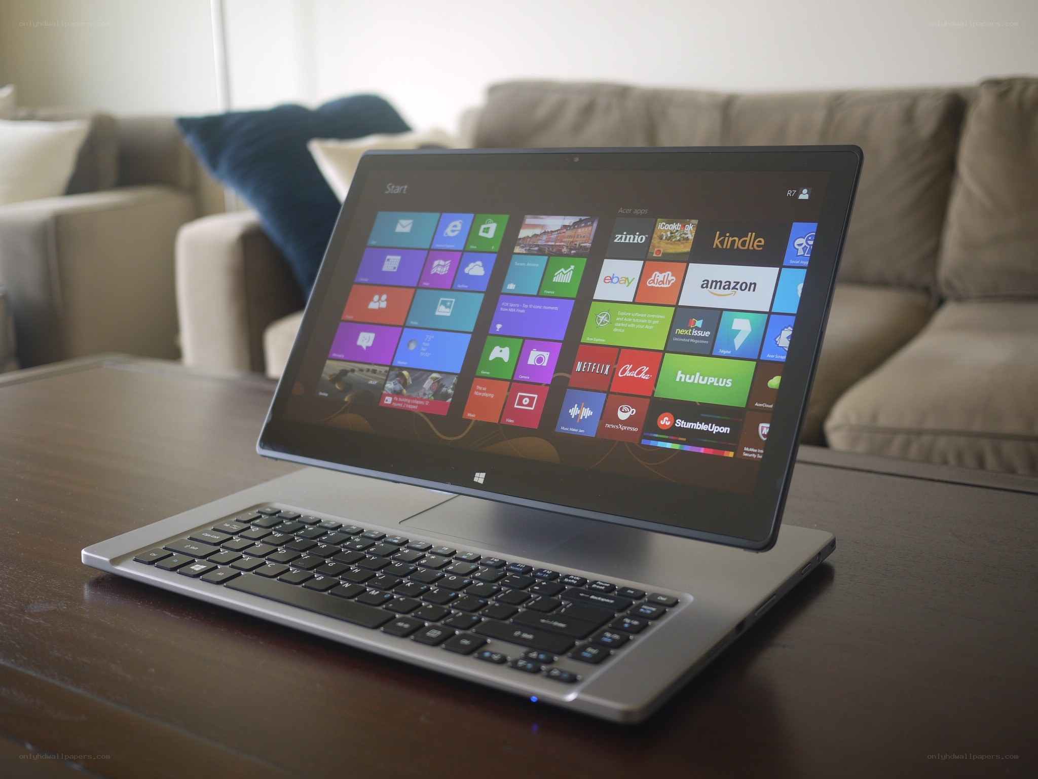Windows tablet on a table