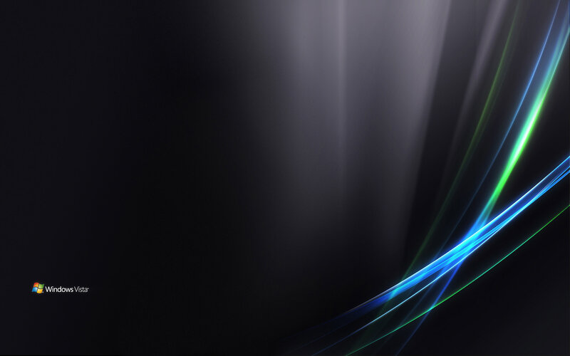 Windows Vista Logo — Black, Abstract, Digital Art, Light Streaks, Blue