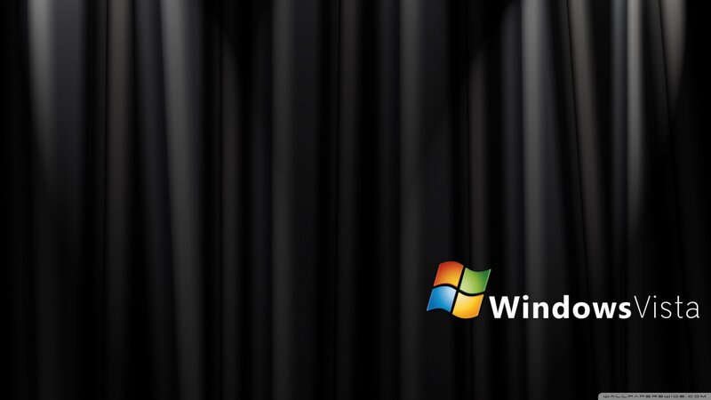 Windows Vista Logo — Black, Dramatic, Digital Art, Curtain