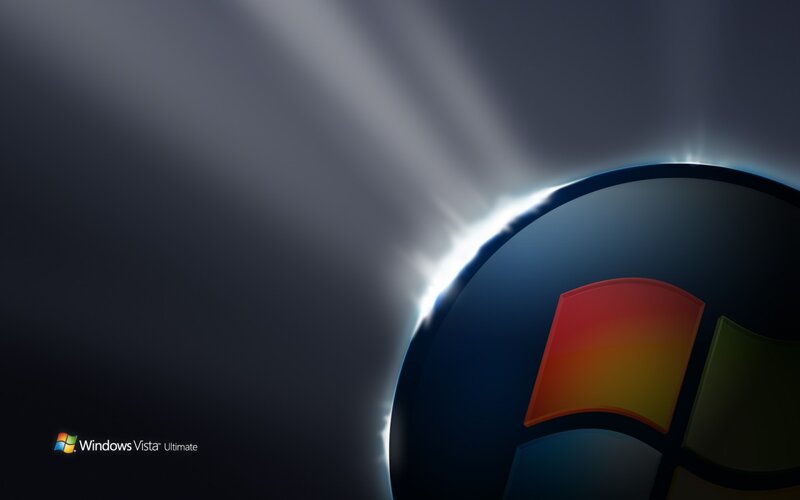 Windows Vista Logo — Black, Dramatic, Digital Art