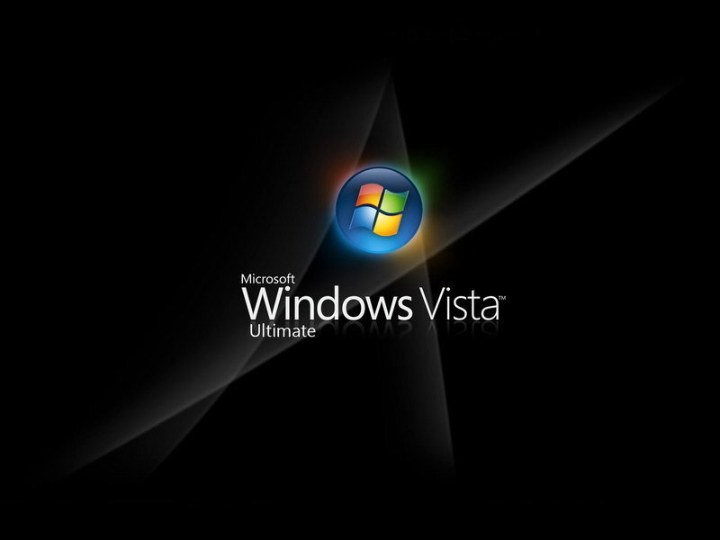 Windows Vista Logo — Black, Minimalist, Digital Art, Text, Blue