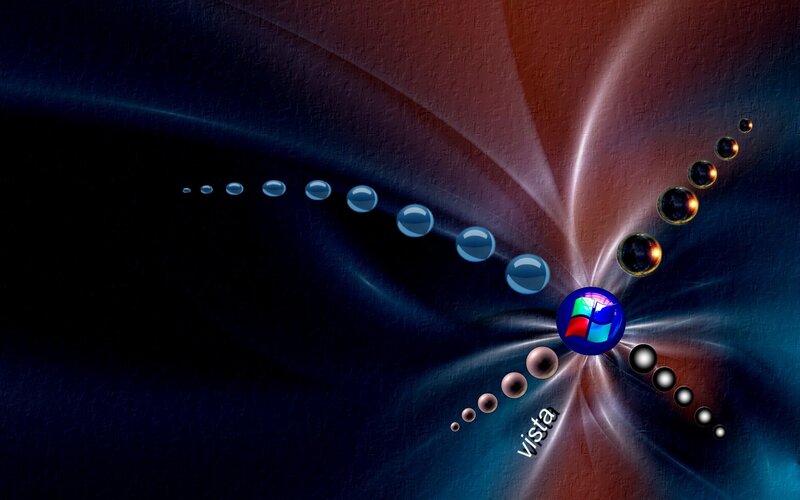 Windows Vista Logo — Blue, Dramatic, Digital Art, Spheres