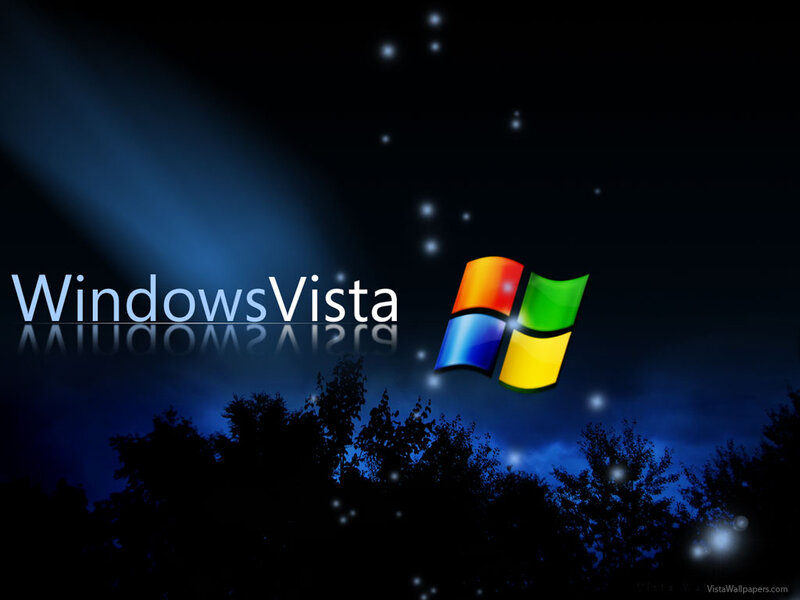 Windows Vista Logo — Blue, Dramatic, Night