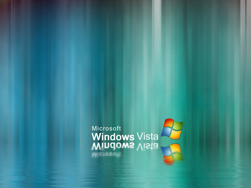 Windows Vista Logo — Blue, Serene, Digital Art, Text, Reflection